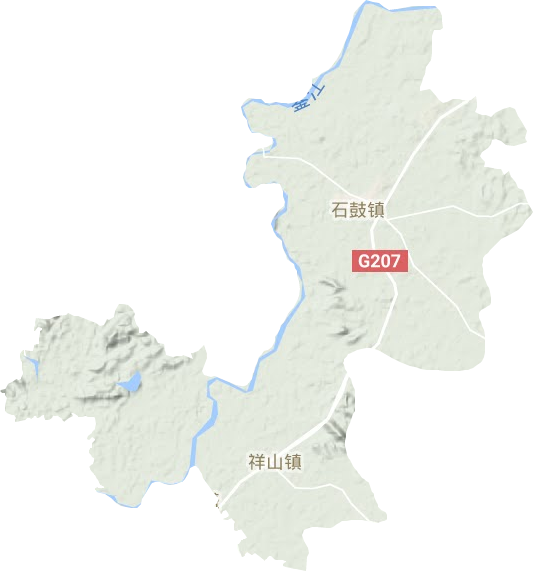 石鼓镇地形地图