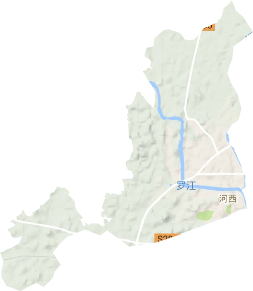 河西街道地形地图