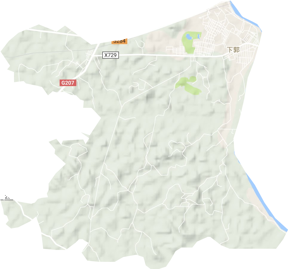 下郭街道地形地图