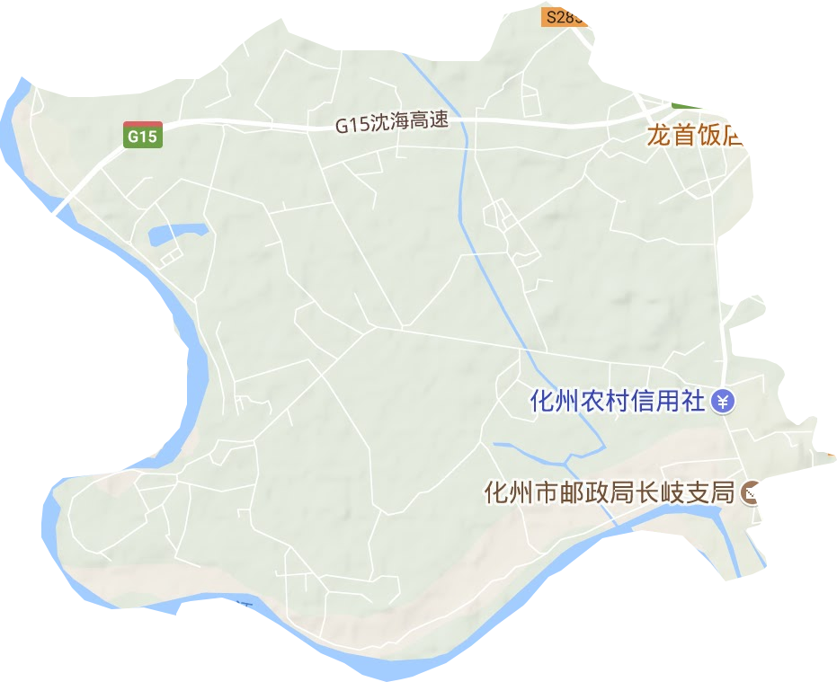 长岐镇地形地图