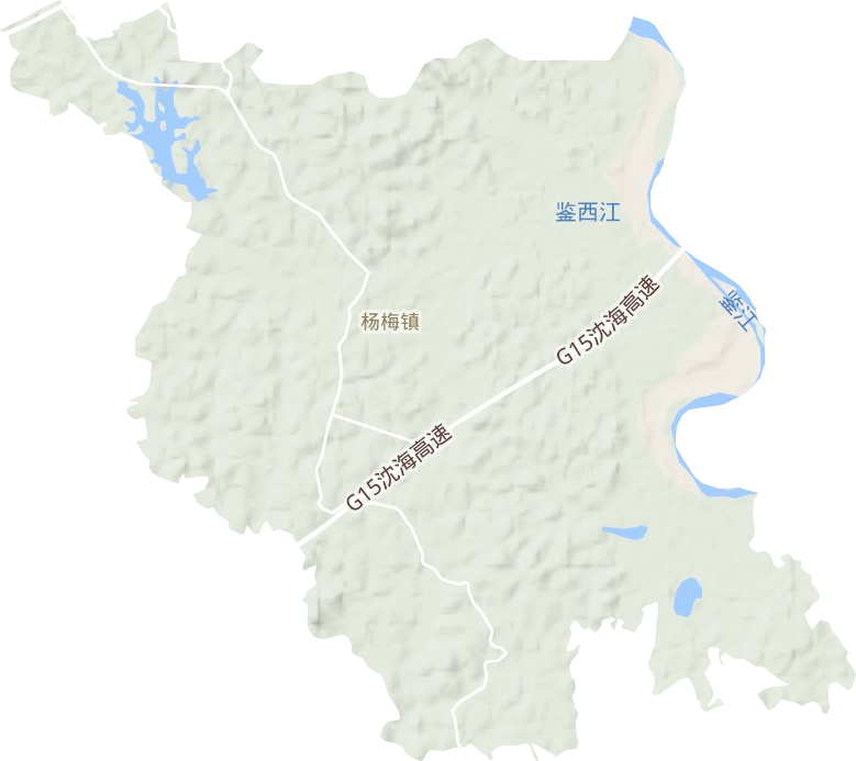杨梅镇地形地图