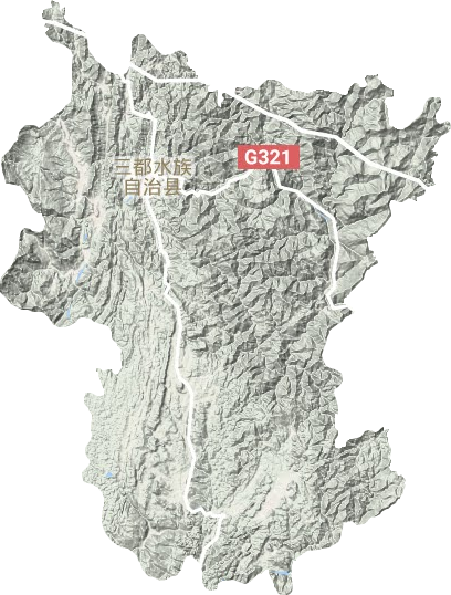 三都县地形地图