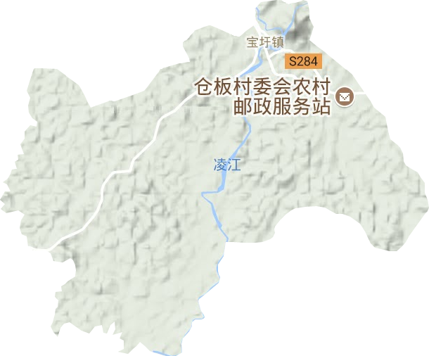 宝圩镇地形地图