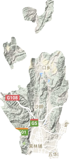 五华区地形地图