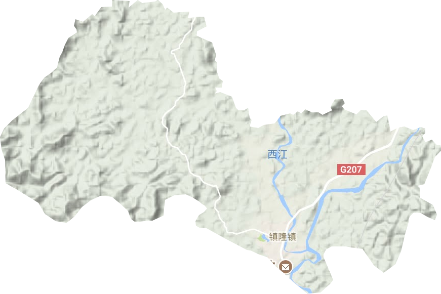 镇隆镇地形地图