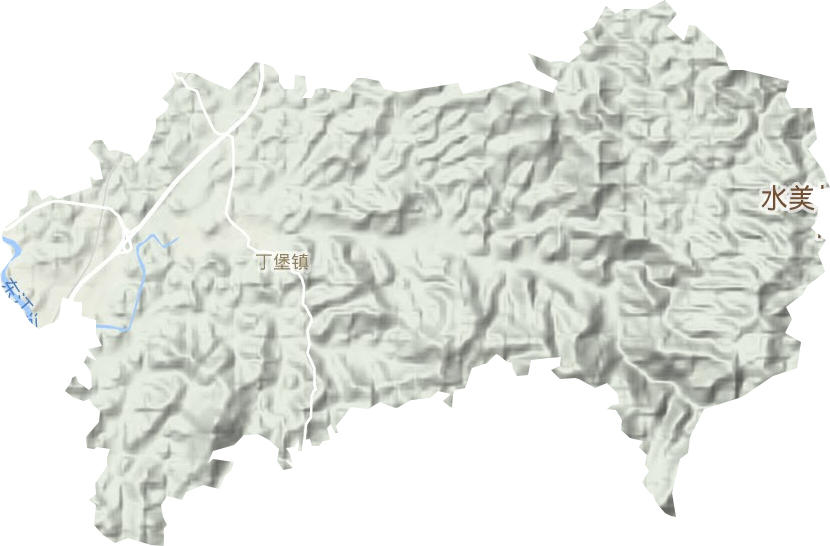 丁堡镇地形地图
