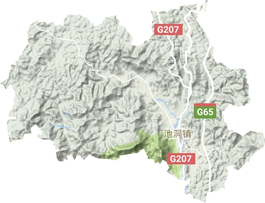 池洞镇地形地图