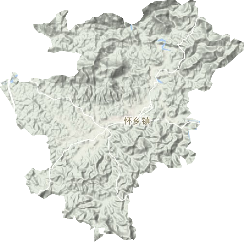 怀乡镇地形地图