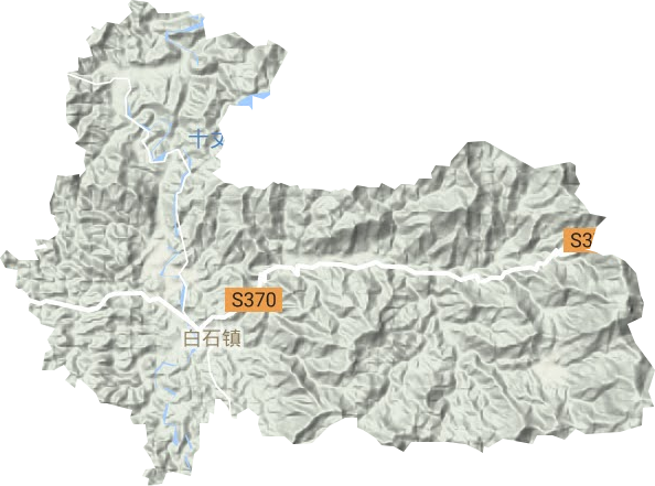 白石镇地形地图