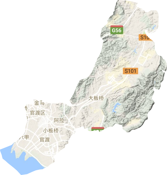 官渡区地形地图