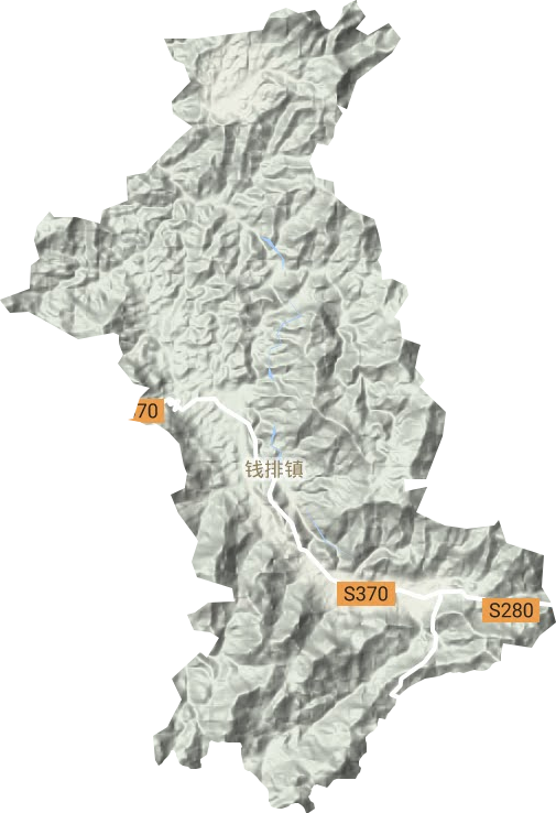 钱排镇地形地图