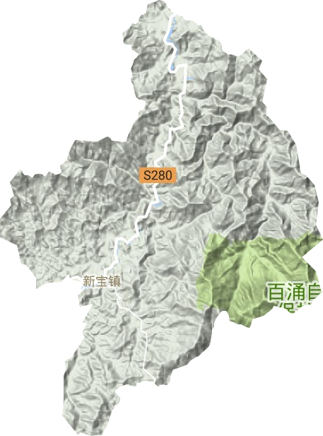 新宝镇地形地图