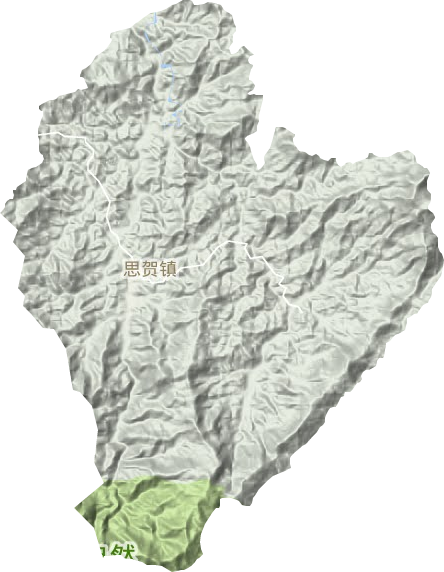 思贺镇地形地图
