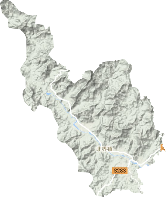 北界镇地形地图
