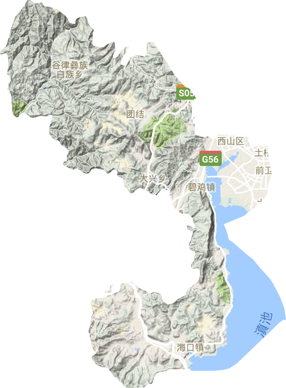 西山区地形地图