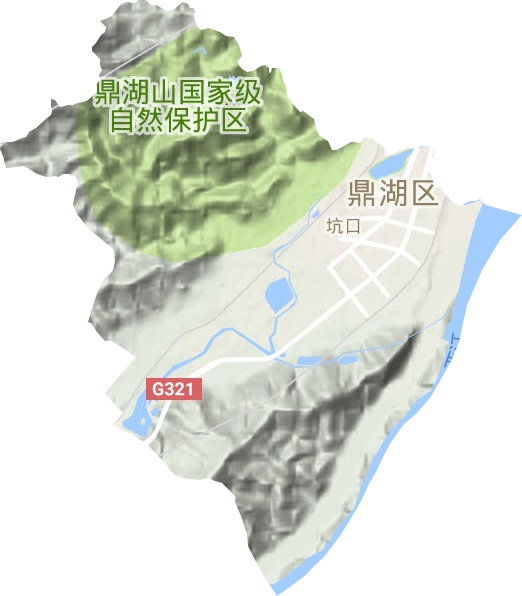 坑口街道地形地图