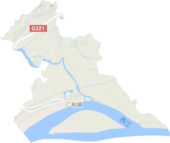 广利街道地形地图