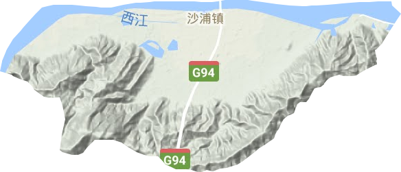 沙浦镇地形地图