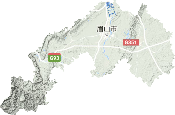 眉山市地形地图
