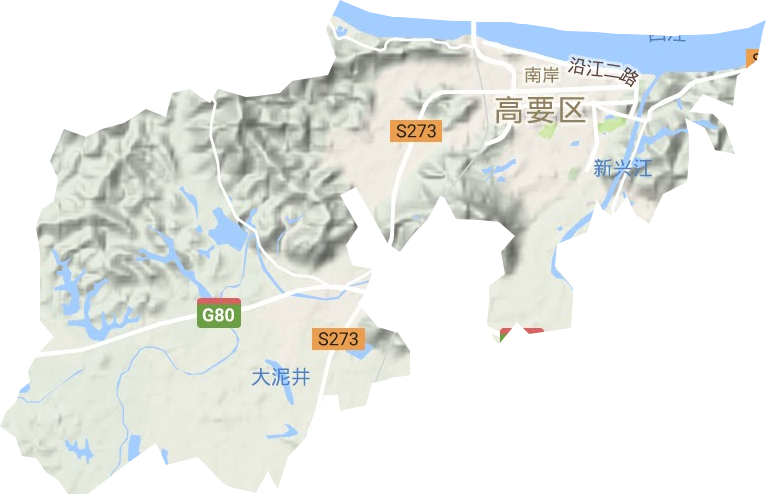 南岸街道地形地图