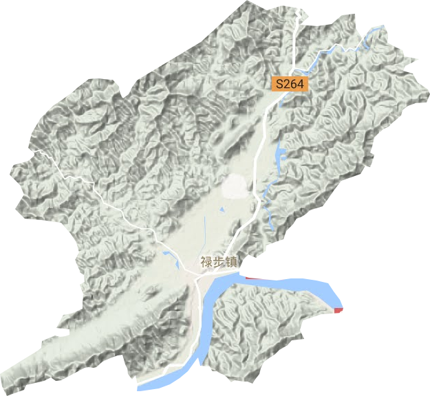 禄步镇地形地图
