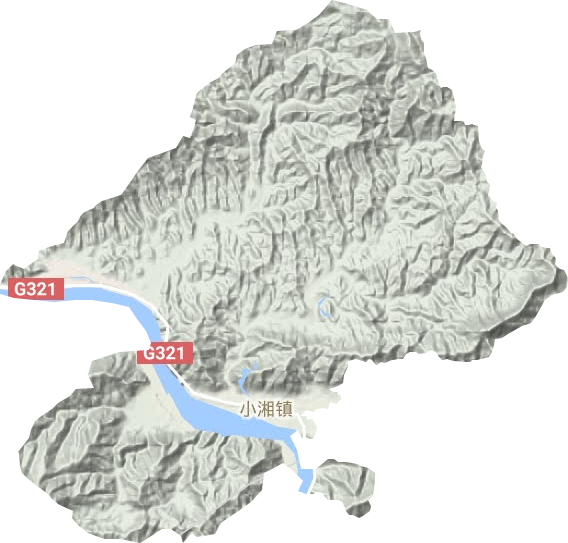 小湘镇地形地图