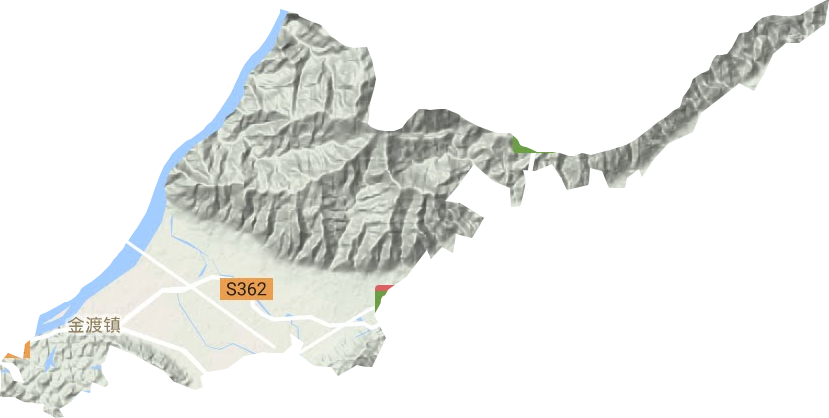 金渡镇地形地图