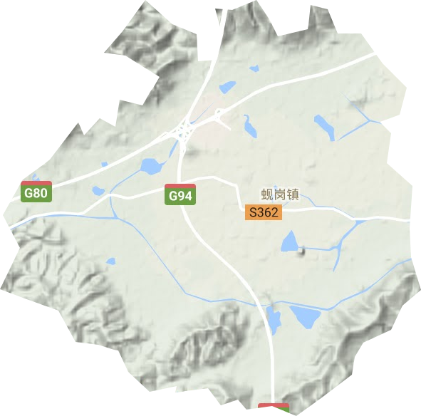 蚬岗镇地形地图