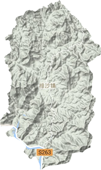 排沙镇地形地图