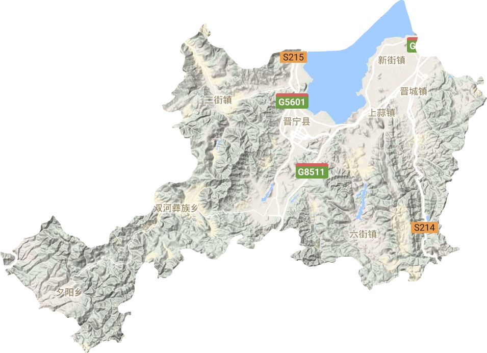 晋宁区地形地图