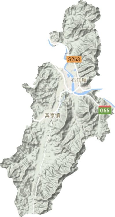 宾亨镇地形地图