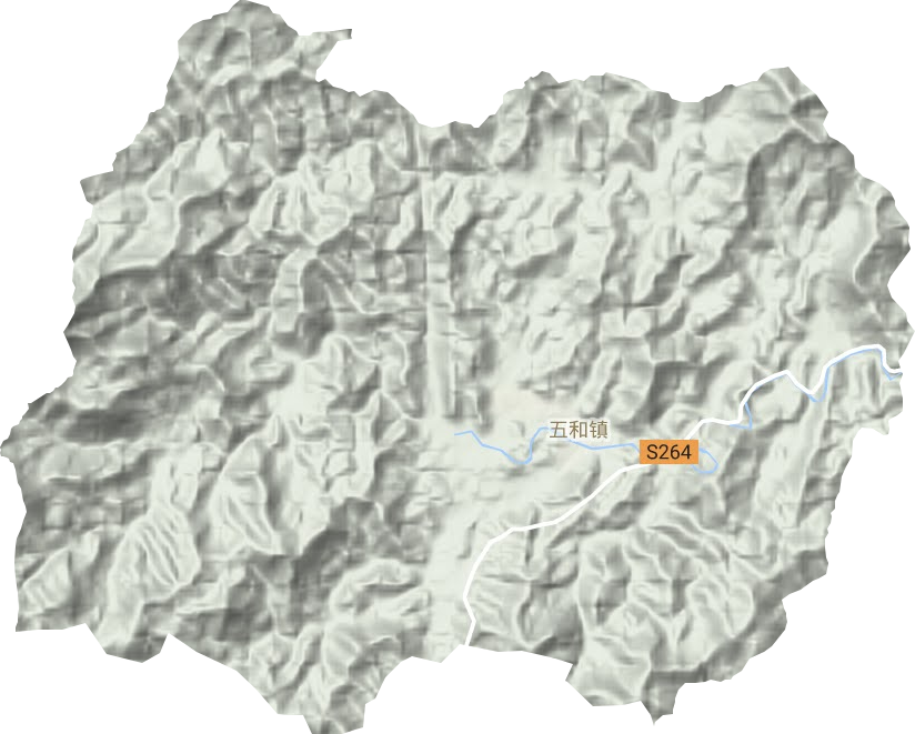 五和镇地形地图