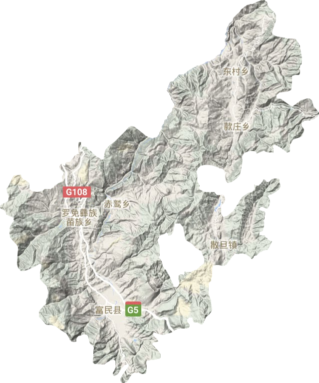 富民县地形地图