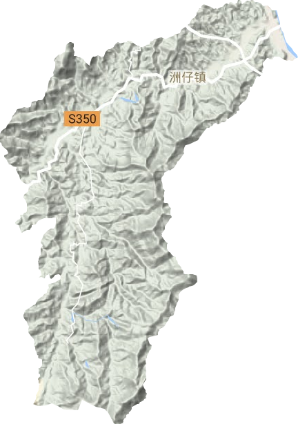 洲仔镇地形地图