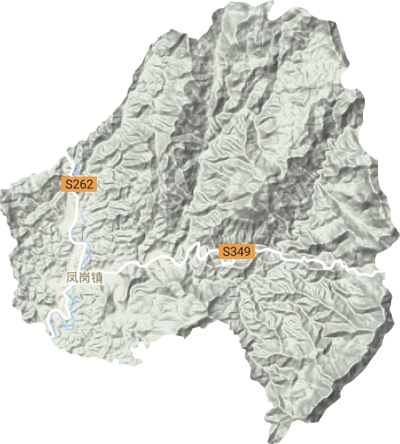 凤岗镇地形地图