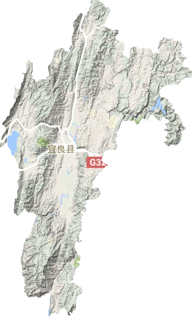 宜良县地形地图
