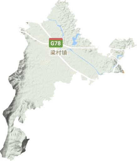 梁村镇地形地图