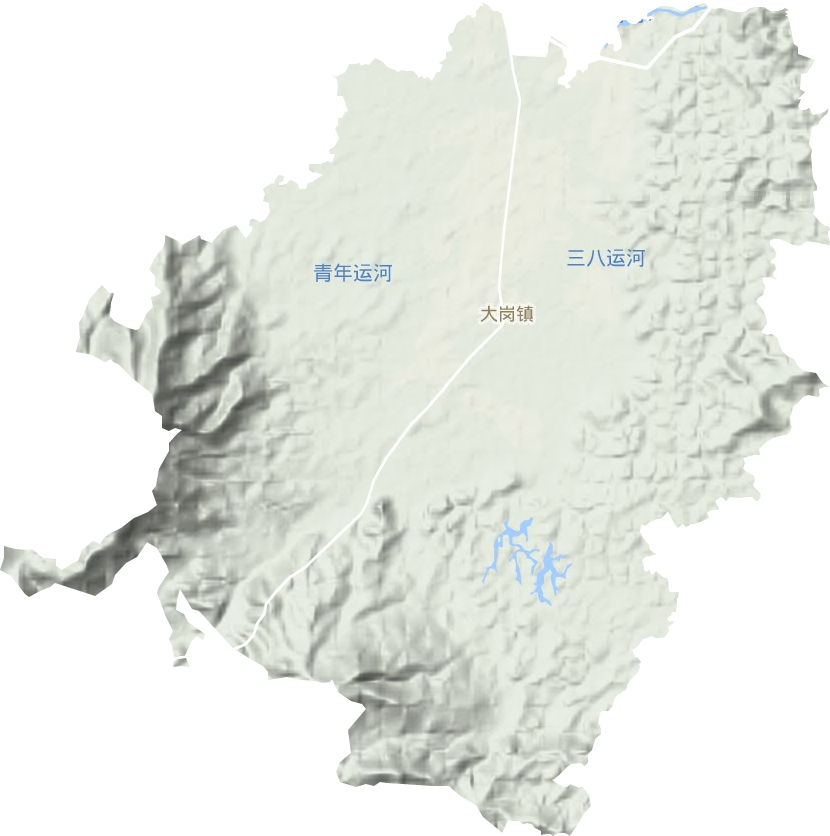 大岗镇地形地图