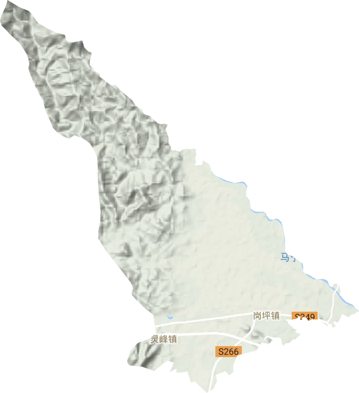 岗坪镇地形地图