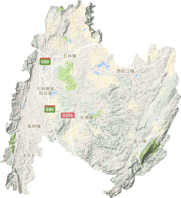 石林县地形地图