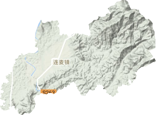 连麦镇地形地图