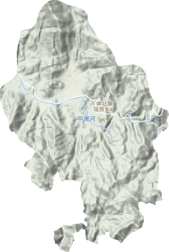 下帅壮族瑶族乡地形地图