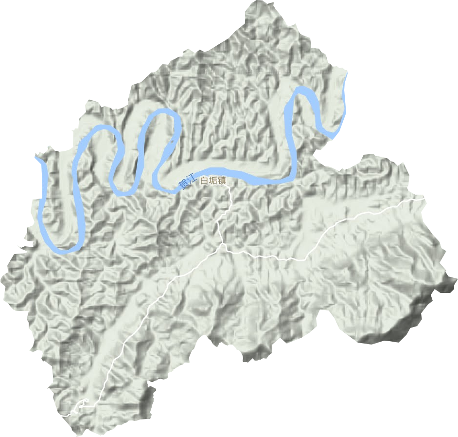 白垢镇地形地图