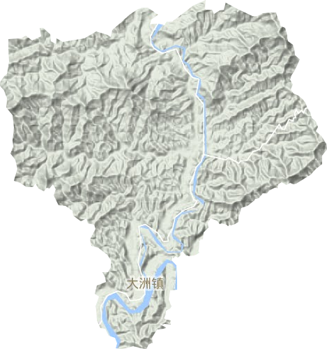 大洲镇地形地图