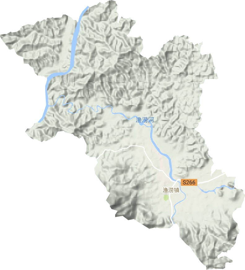 渔涝镇地形地图
