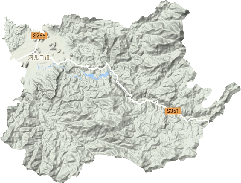 河儿口镇地形地图