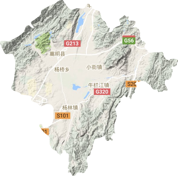 嵩明县地形地图
