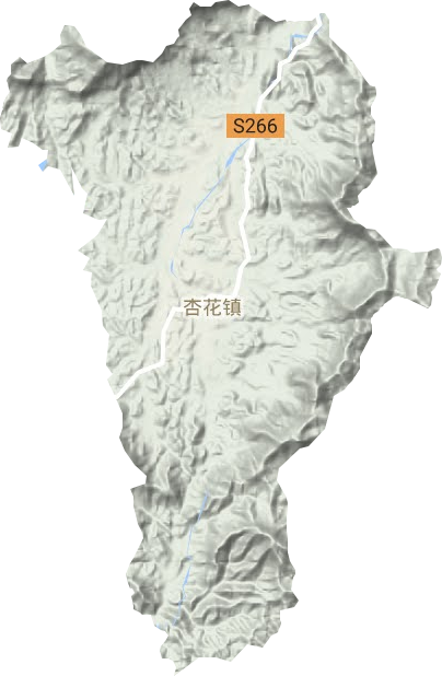 杏花镇地形地图