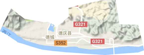 德城街道地形地图