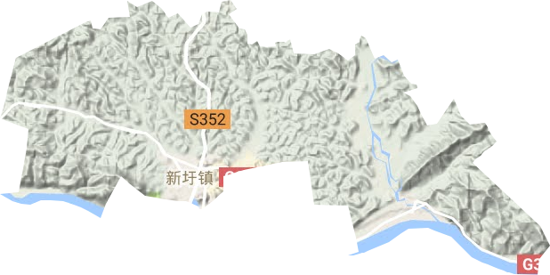 新圩镇地形地图